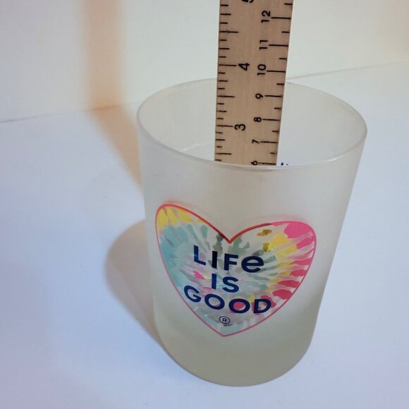 Life Is Good Cocktail Glass Tumbler Inspirational Drinkware Heart Candleholder - Picture 10 of 11